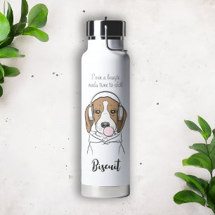 Botella De Agua Perro escalofriante con un beagle gracioso de Bubb