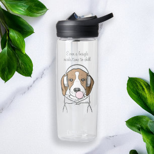 Botella De Agua Perro escalofriante con un beagle gracioso de Bubb