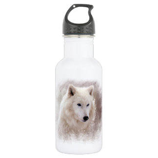 BOTELLA DE AGUA PERRO ESQUIMAL SIBERIANO BLANCO