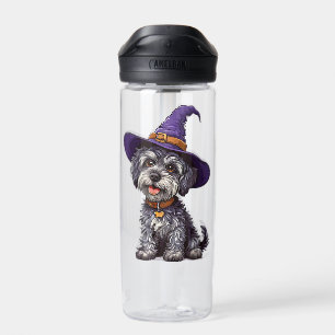 Botella De Agua Perro Feliz con un Sombrero de Bruja