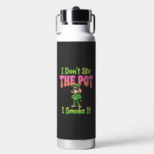 Botella De Agua Perro fumador de marihuana divertido