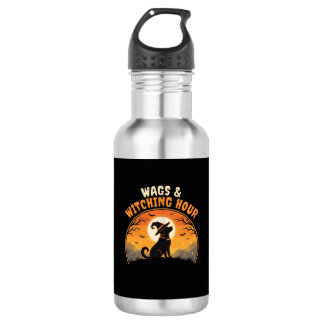 Botella De Agua Perro Halloween Luz de Luna