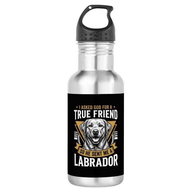 Botella De Agua Perro Labrador amigo verdadero (Anverso)