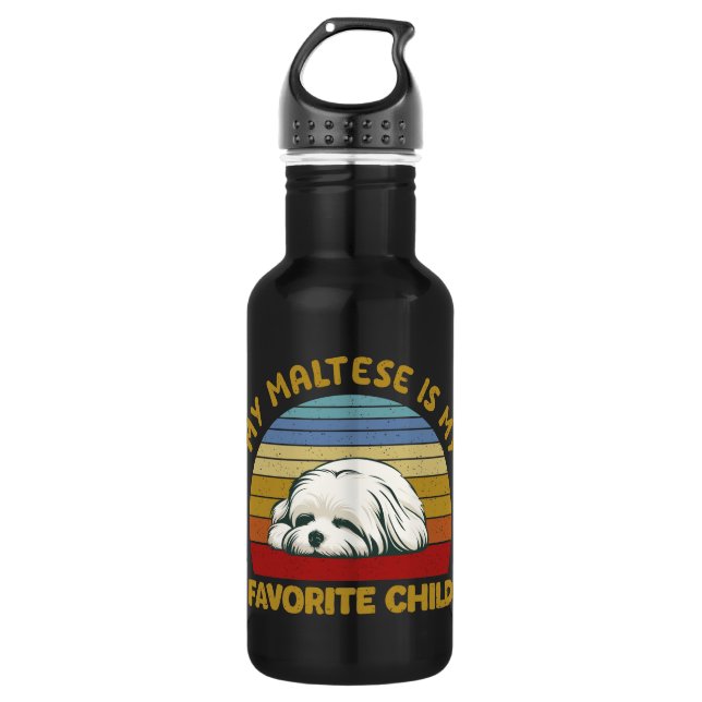 Botella De Agua Perro maltés gracioso (Anverso)