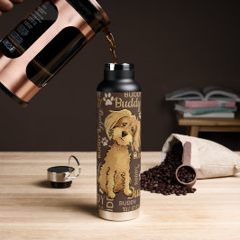 Botella De Agua Perro marrón personalizado