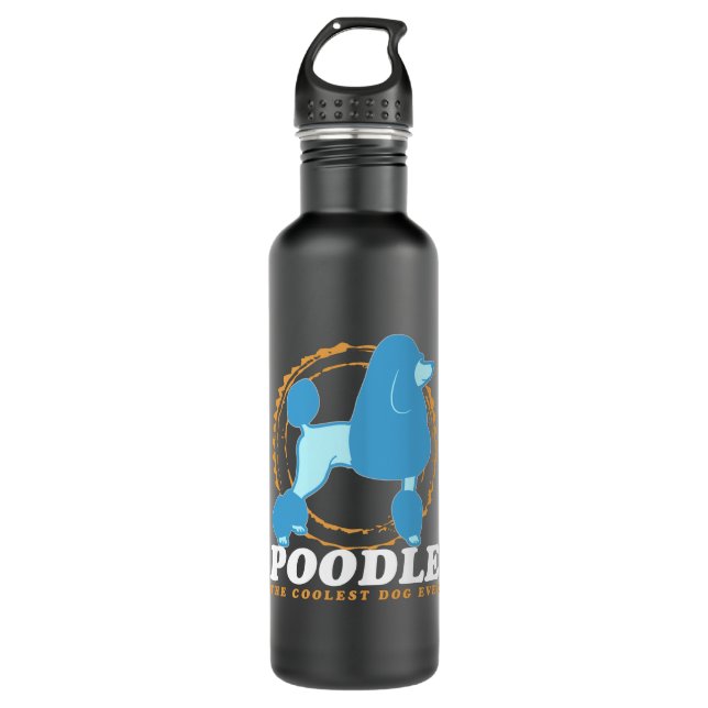Botella De Agua Perro más frío del caniche | Cangrejos (Anverso)