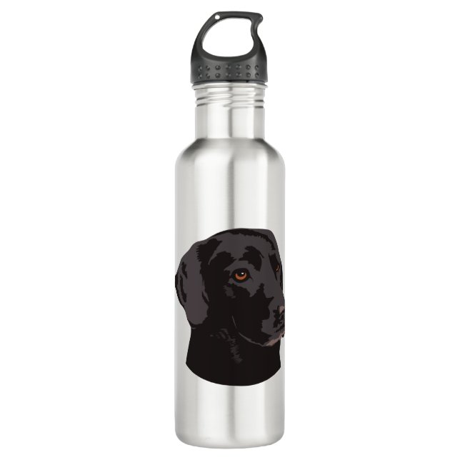 Botella De Agua Perro negro del laboratorio (Anverso)