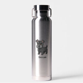 Botella De Agua Perro negro lindo Terrier Escocés Nombre personali