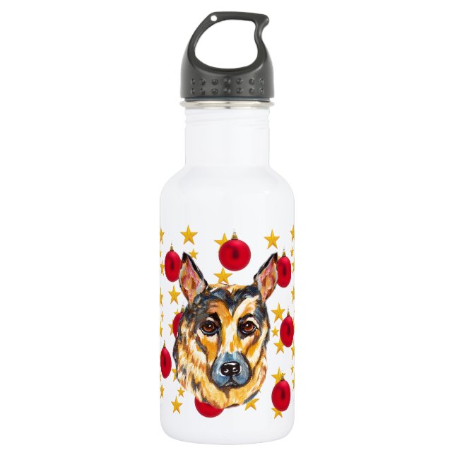 BOTELLA DE AGUA PERRO PASTOR ALEMÁN (Anverso)