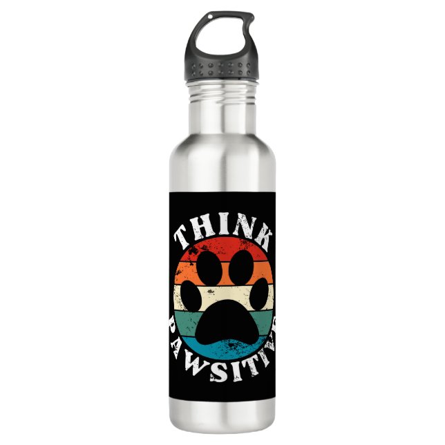 Botella De Agua Perro Paw Think Pawsitive (Anverso)
