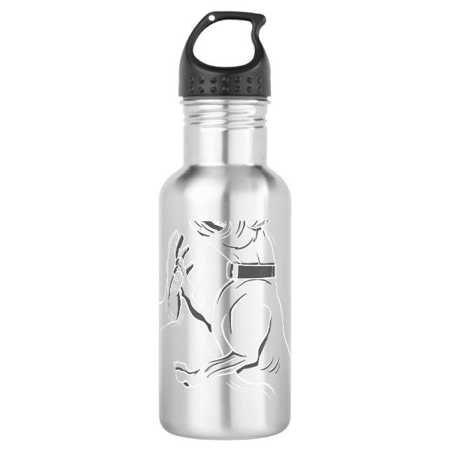 Botella De Agua Perro Pitbull Boxer para papá perro y perros mamá (Anverso)