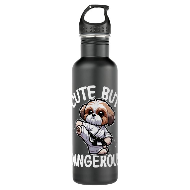Botella De Agua Perro Shih-Tzu divertido (Anverso)