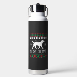 Botella De Agua Perro Vector de Navidad de Dogmas Alegres