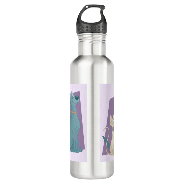 Botella De Agua Perro y gato adorables y dulces estilo Personaliza (Anverso)