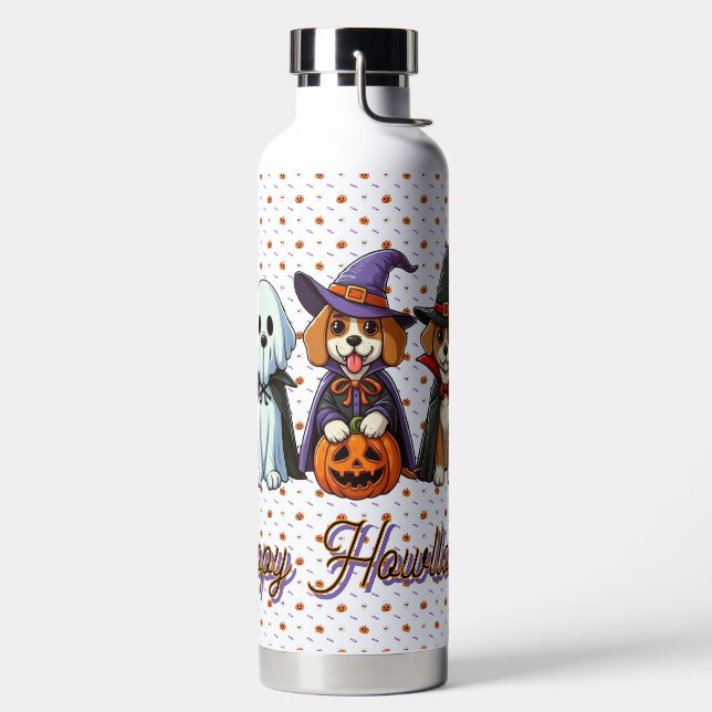 Botella De Agua Perros como fantasma, bruja y vampiro (Izquierda)