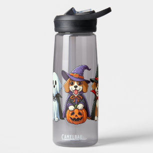 Botella De Agua Perros como fantasma, bruja y vampiro