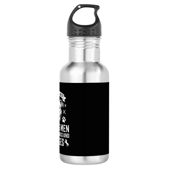 Botella De Agua Perros y caballos liderando hombres (Anverso)