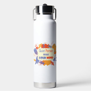 Botella De Agua Persona tranquila con mente ruidosa azul amarillo