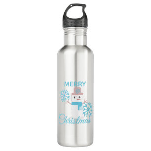 Botella De Agua Personaje de Snowflakes Snowflakes con Feliz Navid
