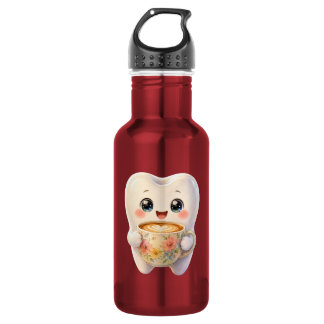 Botella De Agua Personaje Kawaii Amante del Café Dental Adorable