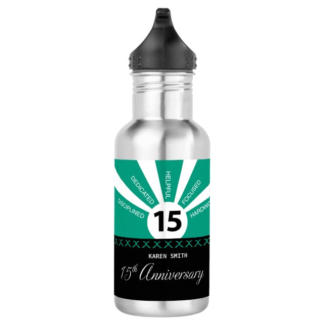Botella De Agua Personalice, 15 años de aniversario de Empleados (Derecha)