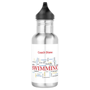 Botella De Agua Personalice, Entrenador De Natación Gracias En Pa