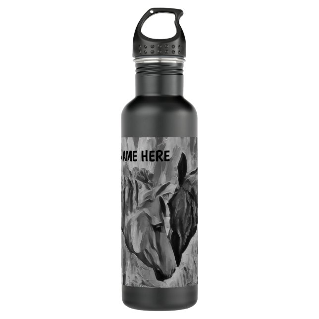 Botella De Agua Personaliza - Arte de amor a caballo - (Anverso)
