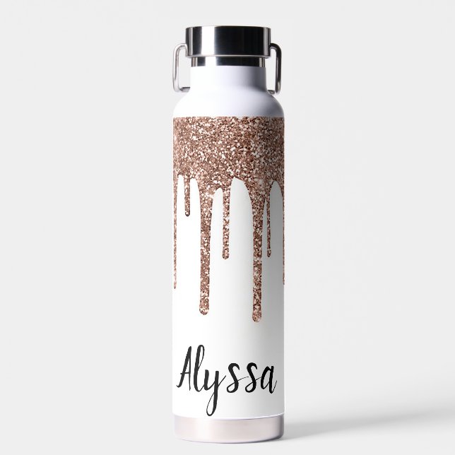 Botella De Agua Personaliza Glitter Drip (Delantero)