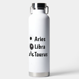 Botella De Agua Personaliza Sol Luna Ascendente Zodíaco Astrología