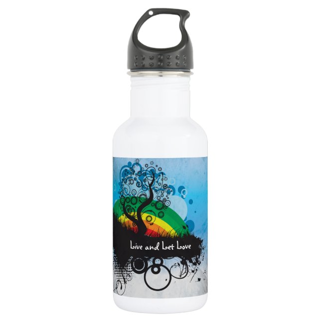 Botella De Agua Personalizable de arcoiris grueso (Anverso)