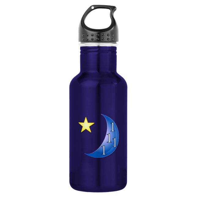 Botella De Agua Personalizable de la luna azul (Anverso)