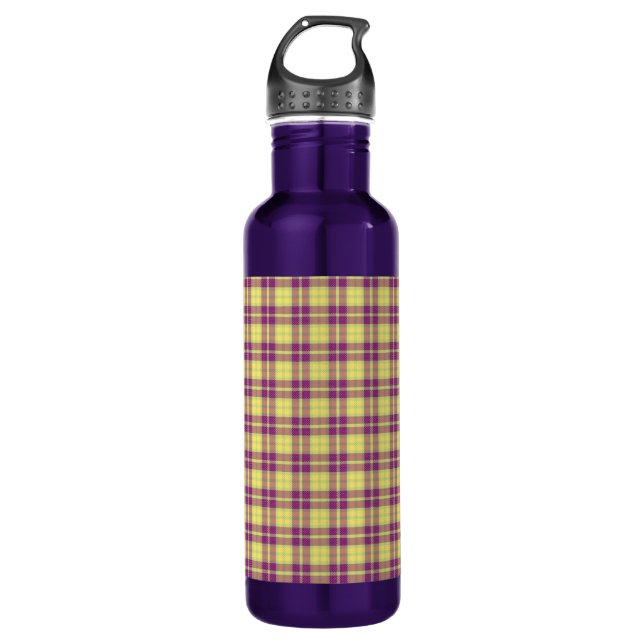 Botella De Agua Personalizable de patrón de rebanado púrpura (Anverso)