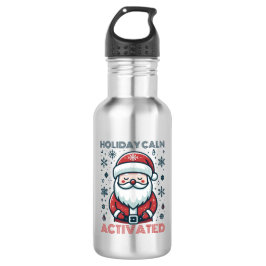 Botella De Agua Personalizable de vacaciones Calm Santa