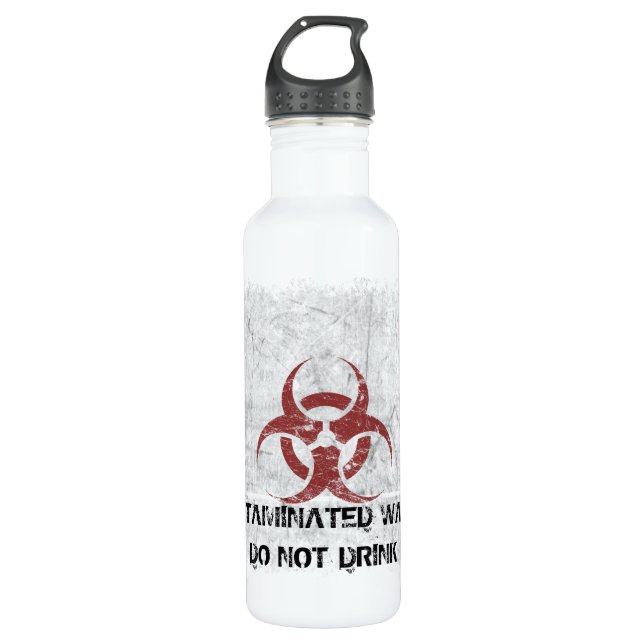 Botella De Agua Personalizable del Grunge del Biohazard (Anverso)