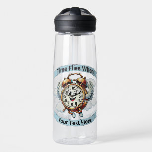 Botella De Agua Personalizable "El tiempo vuela cuando" Reloj vola