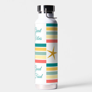 Botella De Agua Personalizable "Just Beachand" Tema Blanco