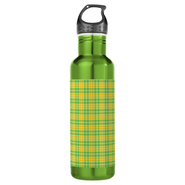 Botella De Agua Personalizable Lemon-Lime Plaid (Anverso)