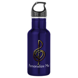 Botella De Agua Personalizable Mano Dibujar Música Treble Clef Hea