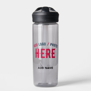 BOTELLA DE AGUA PERSONALIZABLE MODERNO ELEGANTE ASH VERIFICADO MAR