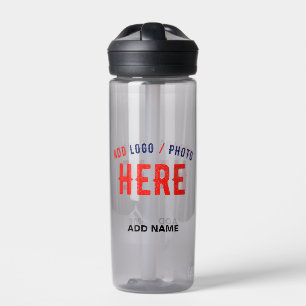 BOTELLA DE AGUA PERSONALIZABLE MODERNO ELEGANTE ASH VERIFICADO MAR