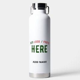 BOTELLA DE AGUA PERSONALIZABLE MODERNO ESTILO BLANCO VERIFICADO MA