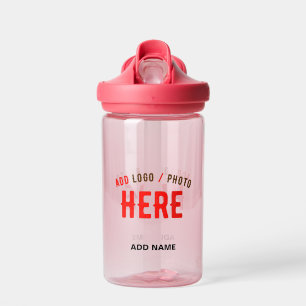 BOTELLA DE AGUA PERSONALIZABLE MODERNO ESTILO ROSA VERIFICADA MARC