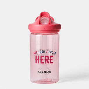 BOTELLA DE AGUA PERSONALIZABLE MODERNO ESTILO ROSA VERIFICADA MARC