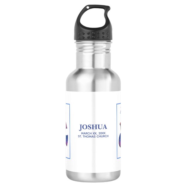 Botella De Agua Personalizable, palo de bautismo adulto (Anverso)