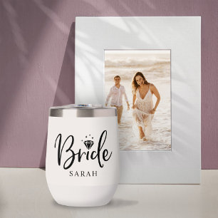 Botella de agua personalizable para novia y novio