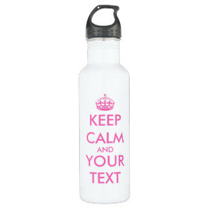 Botella De Agua Personalizable rosado del diseño el de KeepCalm