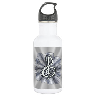 Botella De Agua Personalizable Treble Clef Silver