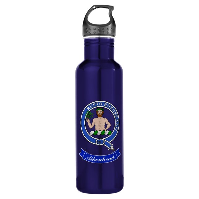 Botella De Agua Personalización de la insignia de clan Aikenhead (Anverso)