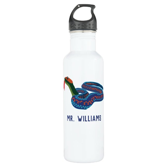 Botella De Agua Personalización de la serpiente de protección de l (Anverso)