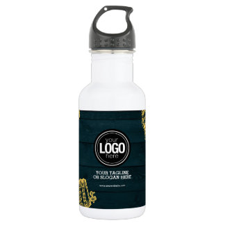 Botella De Agua Personalización de negocios Dark Green Brewery Tem